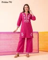 K 1165 By Naisha Linen Slub Casual Wear Co Ord Set

